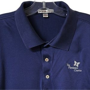 Peter Millar Navy Blue Polo Golf Shirt Size XXL